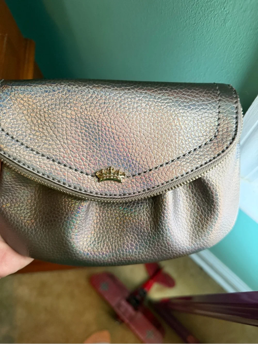 Juicy Couture Iridescent Brown Metallic Wristlet Clutch